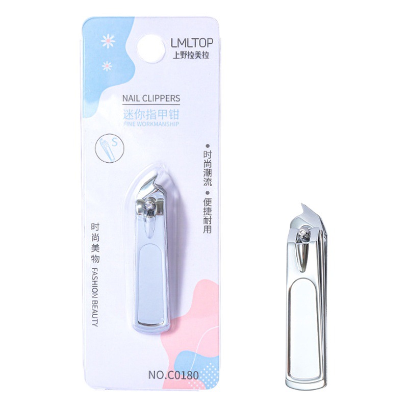 LMLTOP Bevel cortaúñas tamaño pequeño universal manicura Acero inoxidable plata cortaúñas C0180
