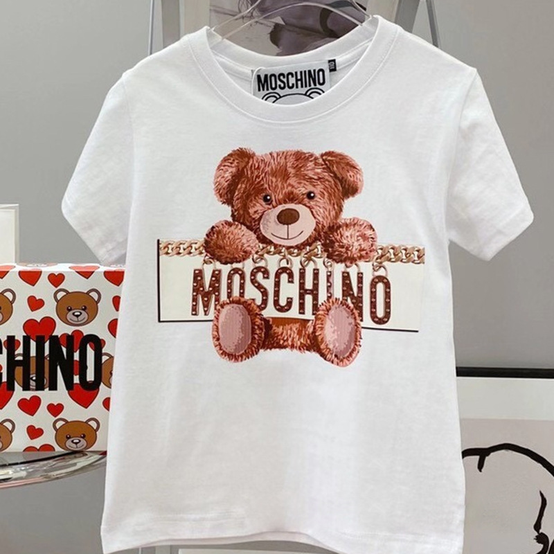 クロスボーダーヨーロッパとアメリカのトレンドブランド春夏新作ラウンドネックプルオーバー親子ベアTシャツ半袖カップルスタイル|undefined