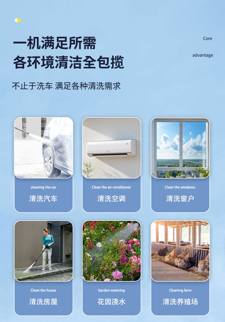 Household 220V Commercial Car Washing Machine 2Kw 3Kw Ultra-High Pressure Cleaning Machine for Car Wash Shops and Farms