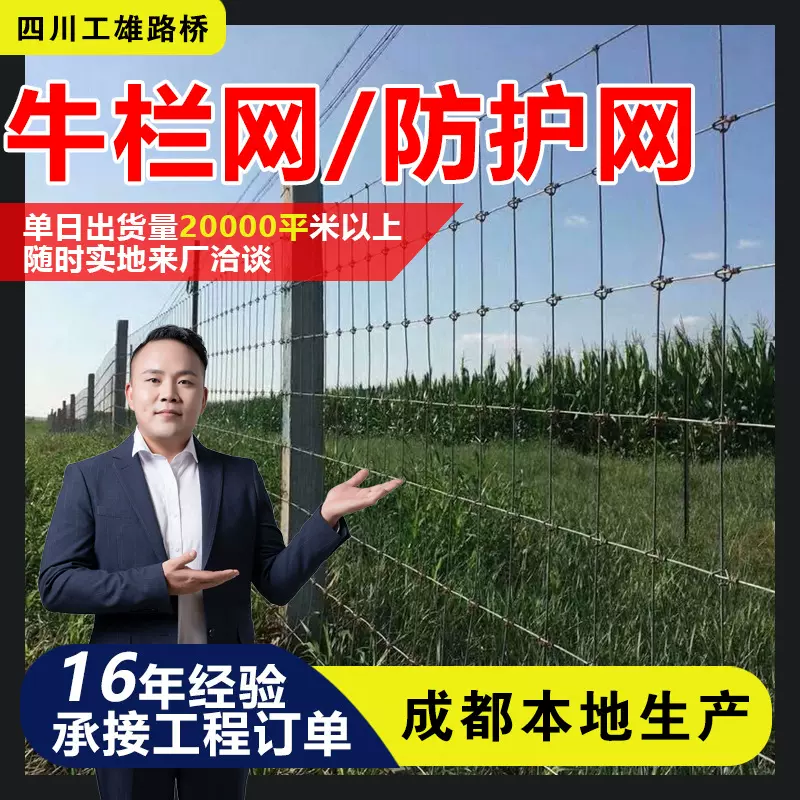 镀锌铁钢丝养殖围栏网草原牛羊鹿农场勾花网