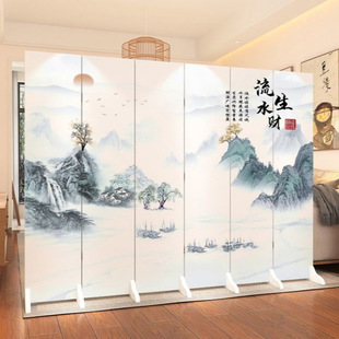 New Chinese Style Screen Partition Office Mobile Folding Living Room Bedroom Simple Shaded Home Entrance Doorway Folding Screen
