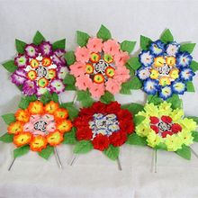 清明节小花圈扫墓祭祀用品绢花假花布花菊花扫墓拉花链花