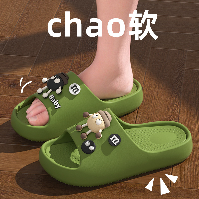 Zapatillas para niños niña 2025 nuevo estilo interior hogar verano dibujos animados briquetas suela gruesa sandalias y pantuflas para niños