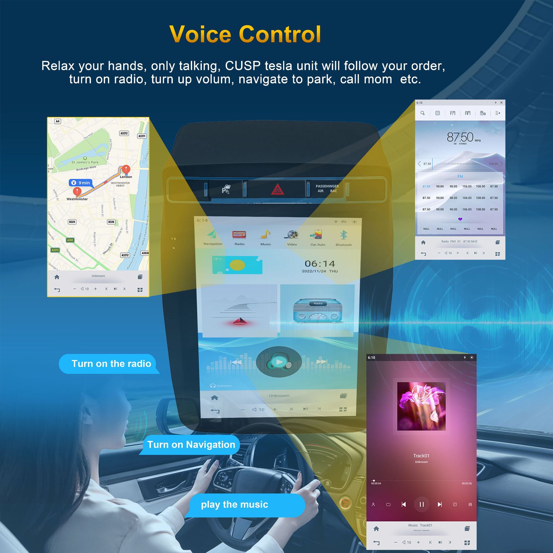For Touareg 10.4 Inch Vertical Screen HD Android Car Navigation
