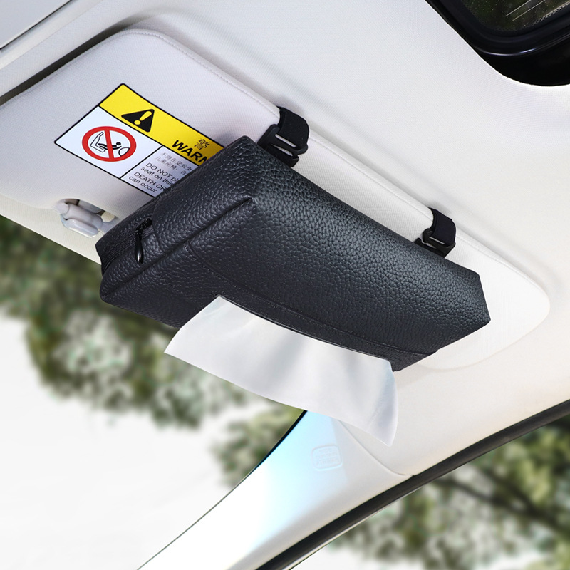 KAKTUS – Car Sun Car tissue box/set - black-sun-visor-tissue-box-clip-on