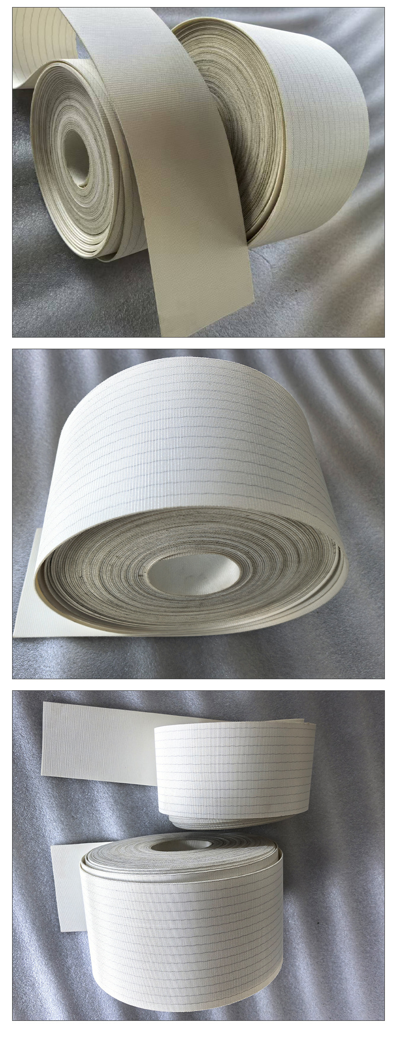PVC white double-sided fiber conveyor belt canvas, automatic noodle press conveyor belt, food packaging machinery conveyor belt