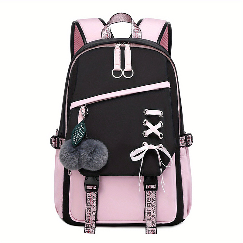 Water Repellent 20 Inch Solid Color School School Backpack display picture 8