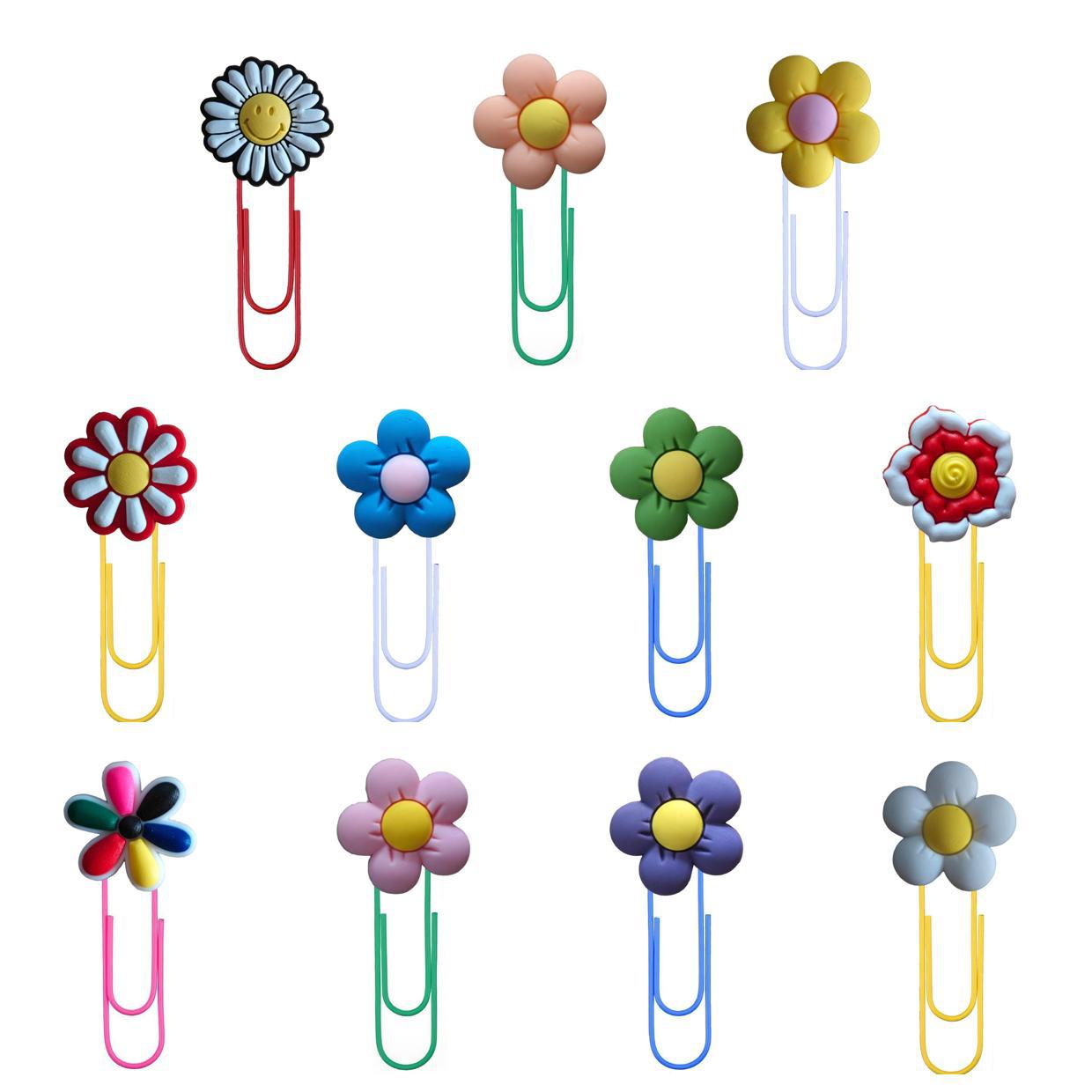 Flor clip de papel PVC marcador clip de papel de dibujos animados nuevo papelería de oficina