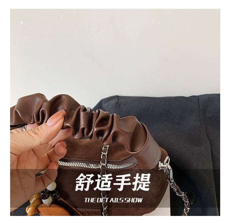 Túi đeo chéo nữ dáng sủi cảo da PU mềm, kiểu dáng tối giản tiện đi làm hằng ngày — màu cà phê, màu nâu, màu trắng ngà, xanh lá cây chi tiết 6