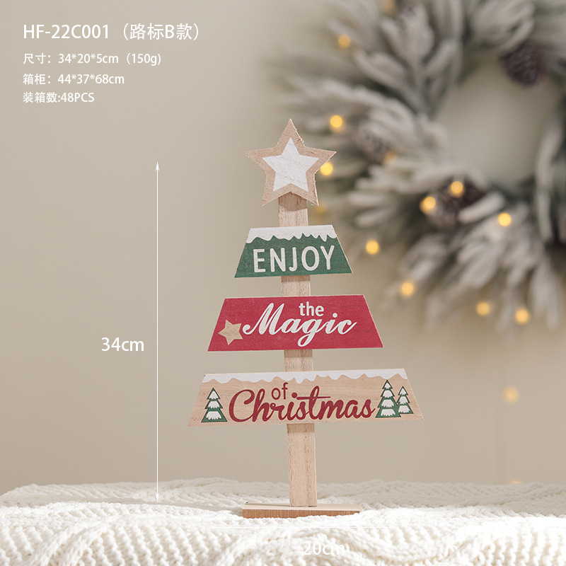 Bienvenido al alfabeto de madera creativa decoración navideña árbol de navidad decoraciones de mesa decoraciones navideñas Feliz Navidad