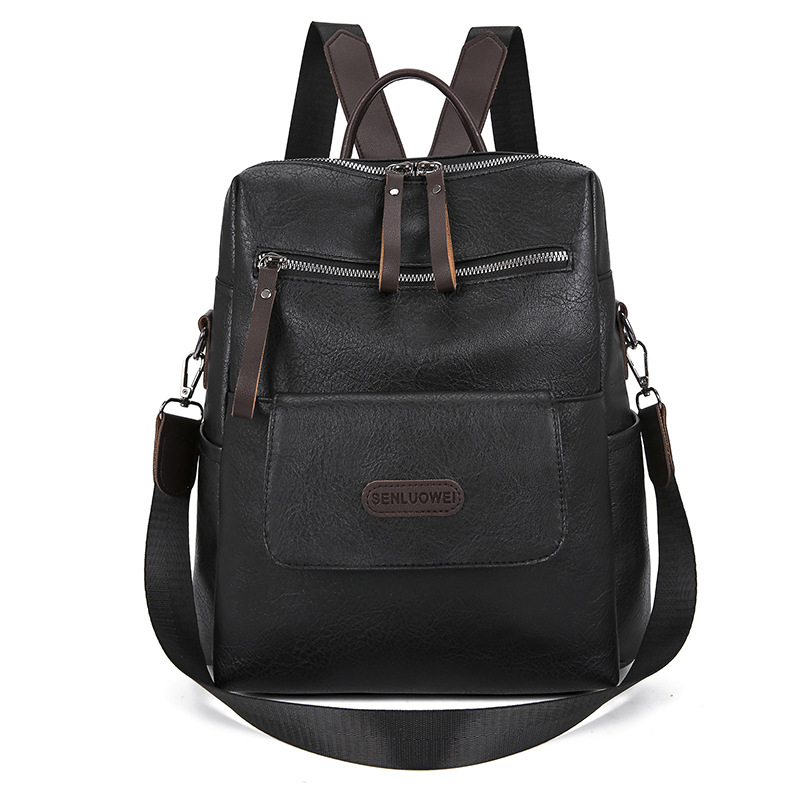 Mochila PU de cuero suave texturizado bolso de mujer transfronterizo nuevo bolso de hombro bolsa de viaje simple de gran capacidad bolsa de viaje de moda