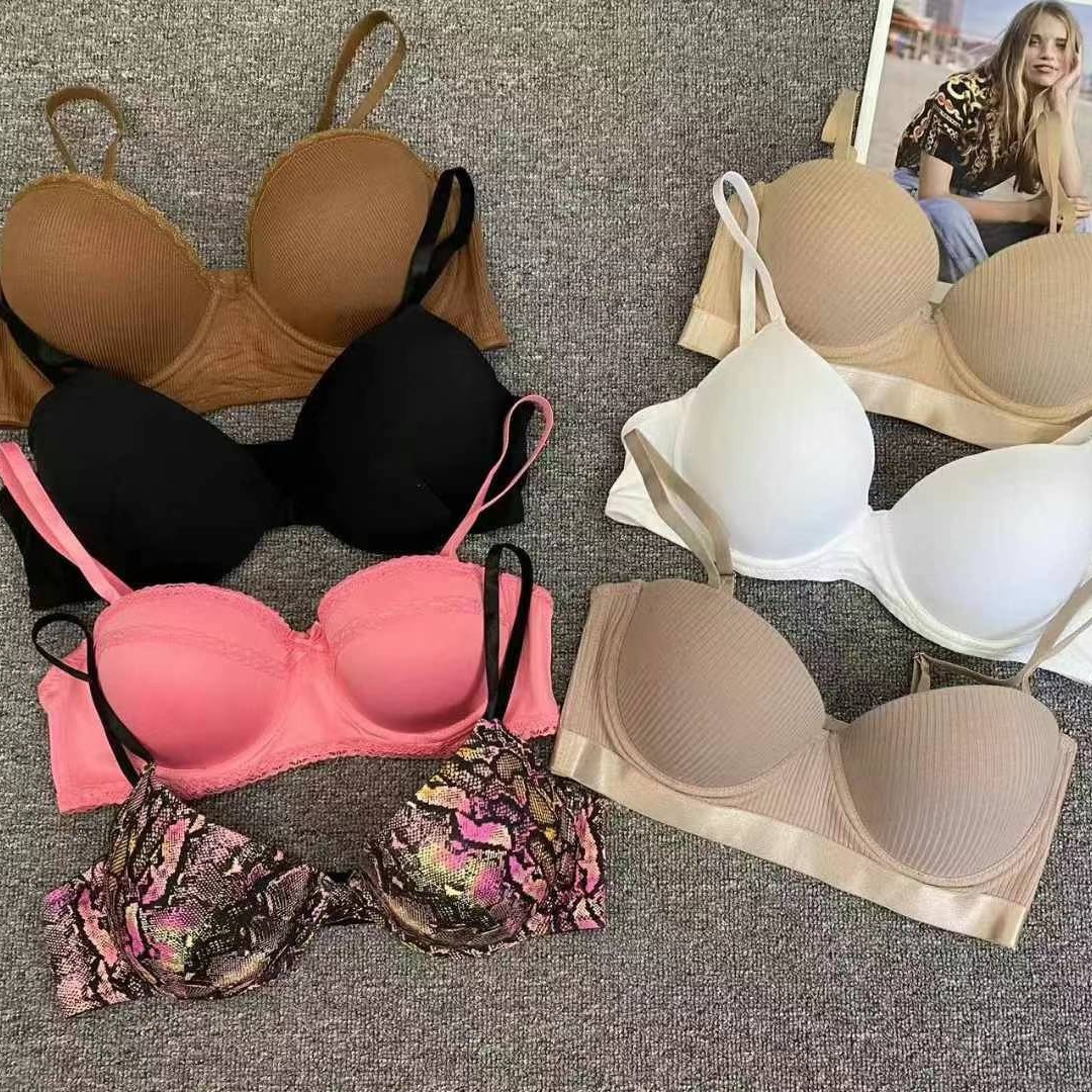 Mixto de marcas europeas y estadounidenses del sudeste asiático, ropa interior de damas con anillo de acero, encaje liso, sujetadores mixtos lotes