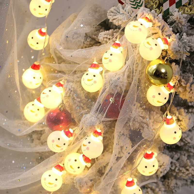 Nuevo transfronterizo LED de navidad cadena de lámparas de decoración de árbol de navidad viejos accesorios muñeco de nieve escenario diseño de luz de atmósfera