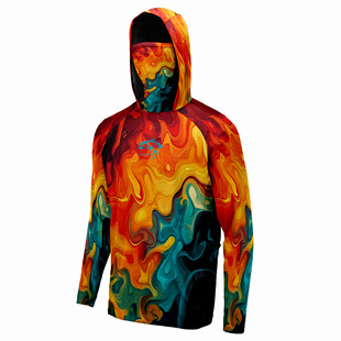 Spelispos Fishing Hoodies Men's Summer New Sun Protection Breathable Long-Sleeved Hooded T-Shirt Fishing Clothing