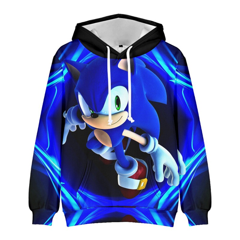 Cross-Border Cartoon Sonic Print Couple's Outfit Hoodie European and American Plus-Size Sports Jogger Pants Set Cross-Border Cartoon Sonic Print Couple's Outfit Hoodie European and American Plus-Size Sports Jogger Pants Set