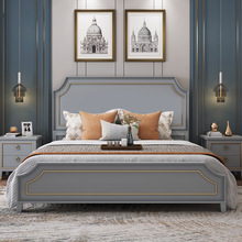 美式轻奢实木床 主卧法式大床1.8米双人床欧式白色婚床储物高箱床