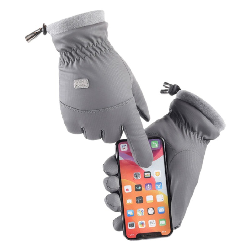 Ski Gloves, Winter Men's Windproof, Waterproof, Velvet and Thickened Gloves, Sports Cycling Touch Screen Warm Gloves