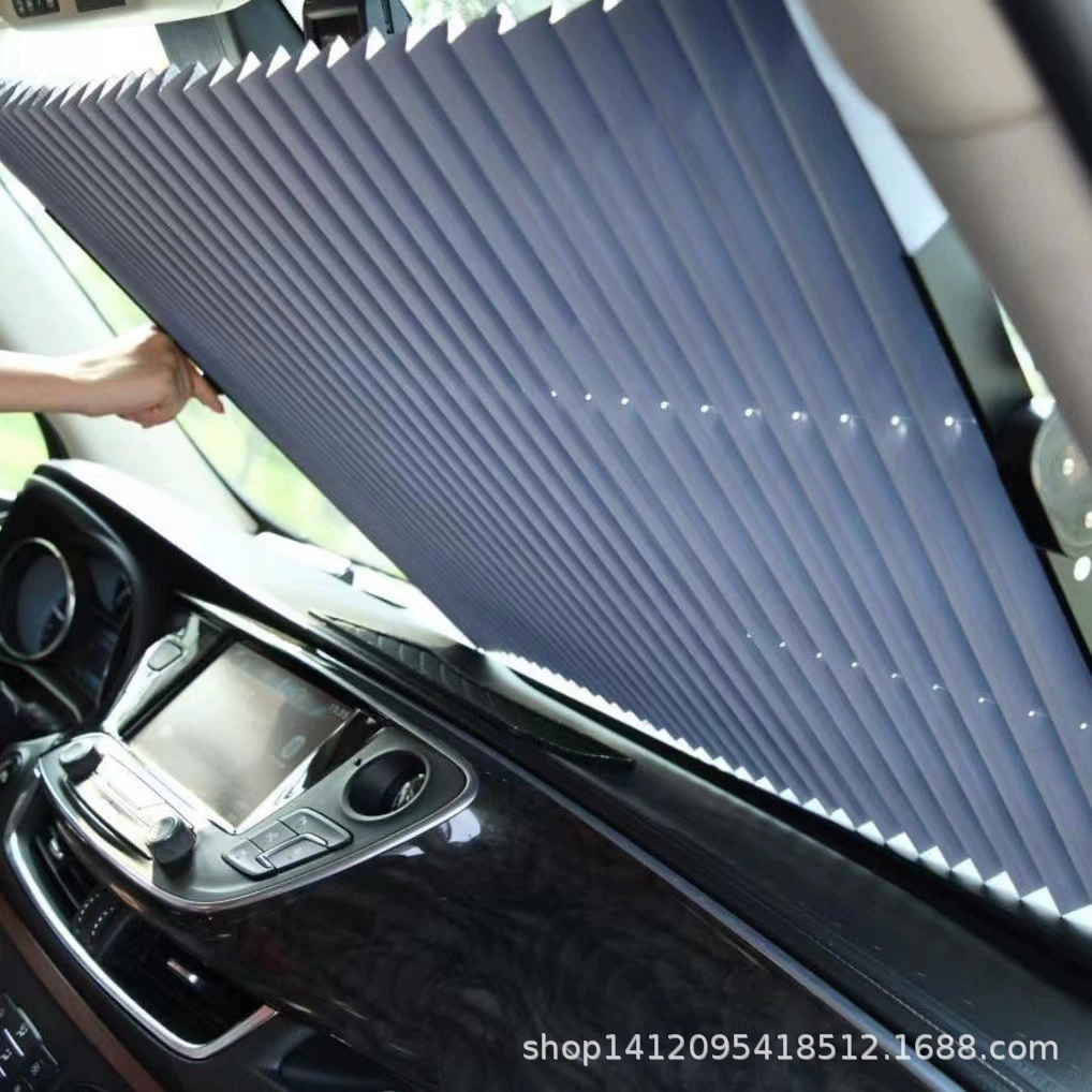 Автомобильный солнцезащитный экран с автоматическим выдвижением, автомобильный козырек для защиты от солнца и теплоизоляции, складная накладка на лобовое стекло, летний автомобильный солнцезащитный экран.