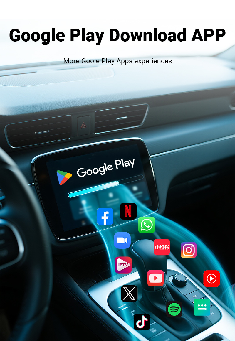 Xuda Car 5-in-1 Apple Carplay Adapter Wired to Wireless HDMI Output Car-Machine Interconnection Box