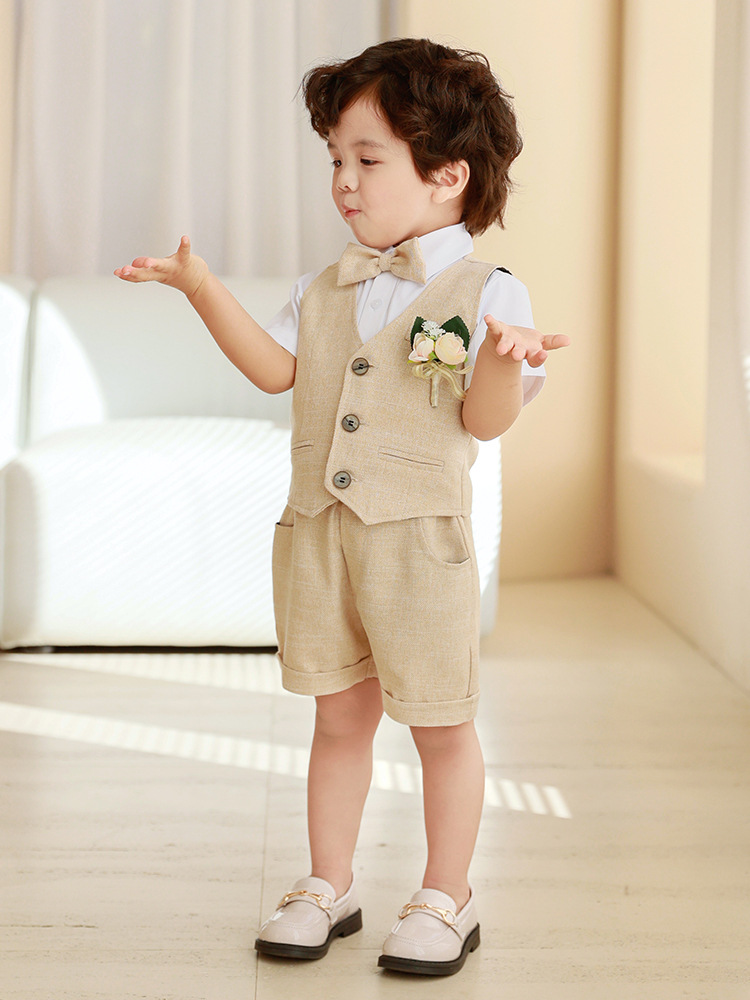 [Liquidación] Conjunto de chaleco para niños, ropa formal para el primer cumpleaños del bebé, traje de esmoquin para niños.