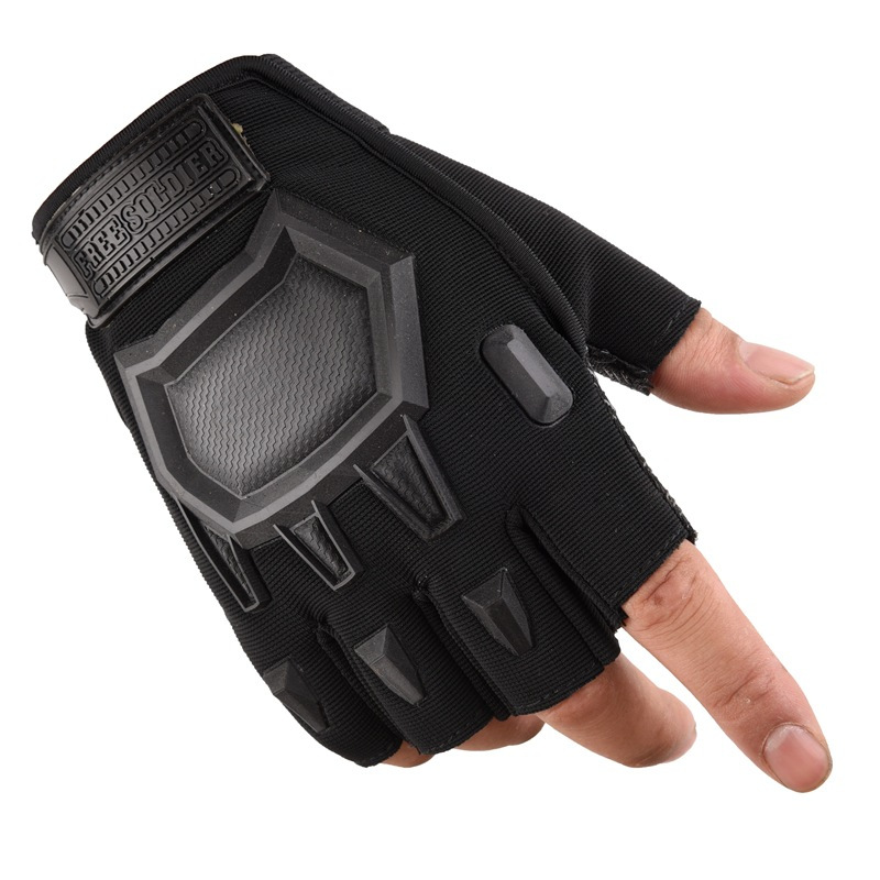 Fitness gloves half-finger for men and women outdoor sports cycling training gloves anti-slip wear-resistant tactical military fan protective gloves