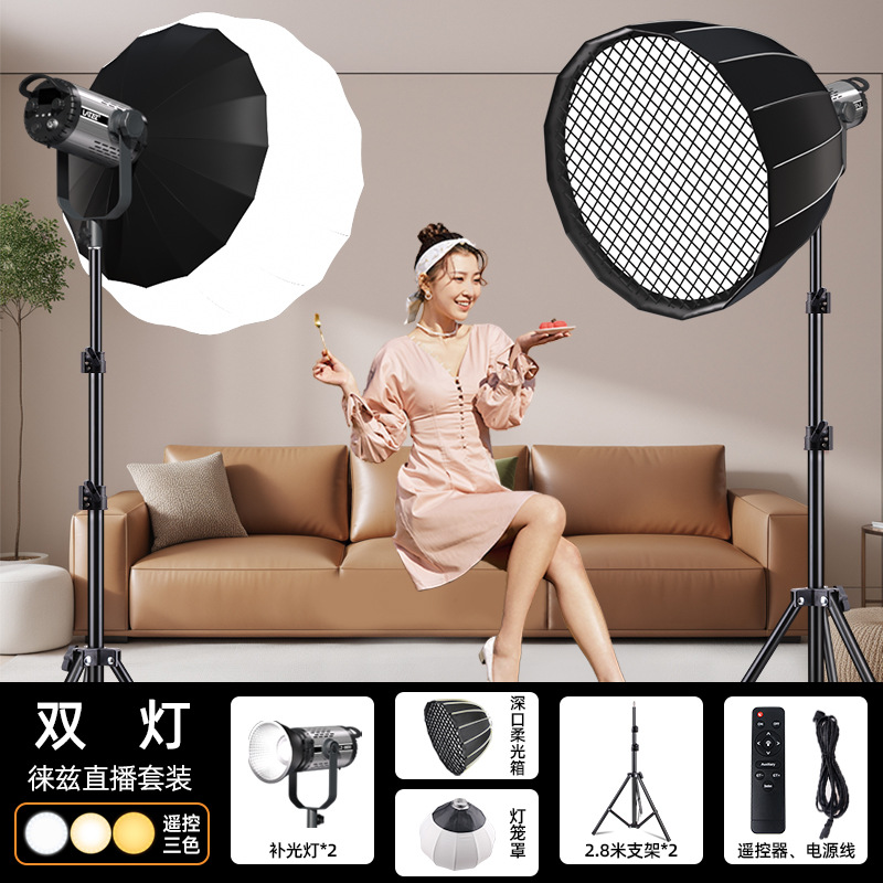 Lámpara de relleno de transmisión en vivo profesional, luz de sala de transmisión en vivo, 300W, fotografía, ropa, fotografía, fotografía, fotografía de retrato, luz suave