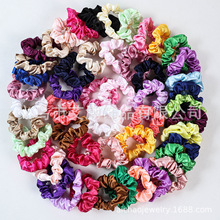 色丁大肠发圈欧美跨境外贸爆款头饰简约高弹力扎发不伤发头绳发饰