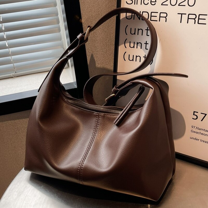 Russian Cross-Border Ozon Hot-Selling Women's Bag 2025 New Bag Crossbody Bag Women's Soft Leather Hobo Bag Hobo Bag