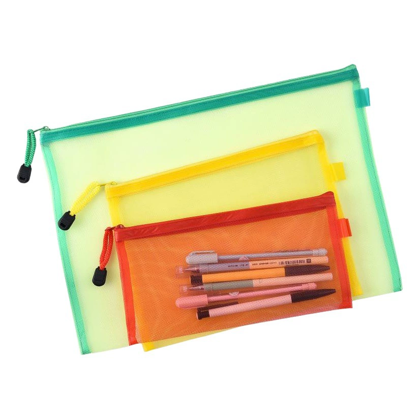 Фабричный прямой студенческий пенал для осмотра портативный многофункциональный файловый мешок простой сетчатый канцелярский мешок прозрачный мешок на молнии