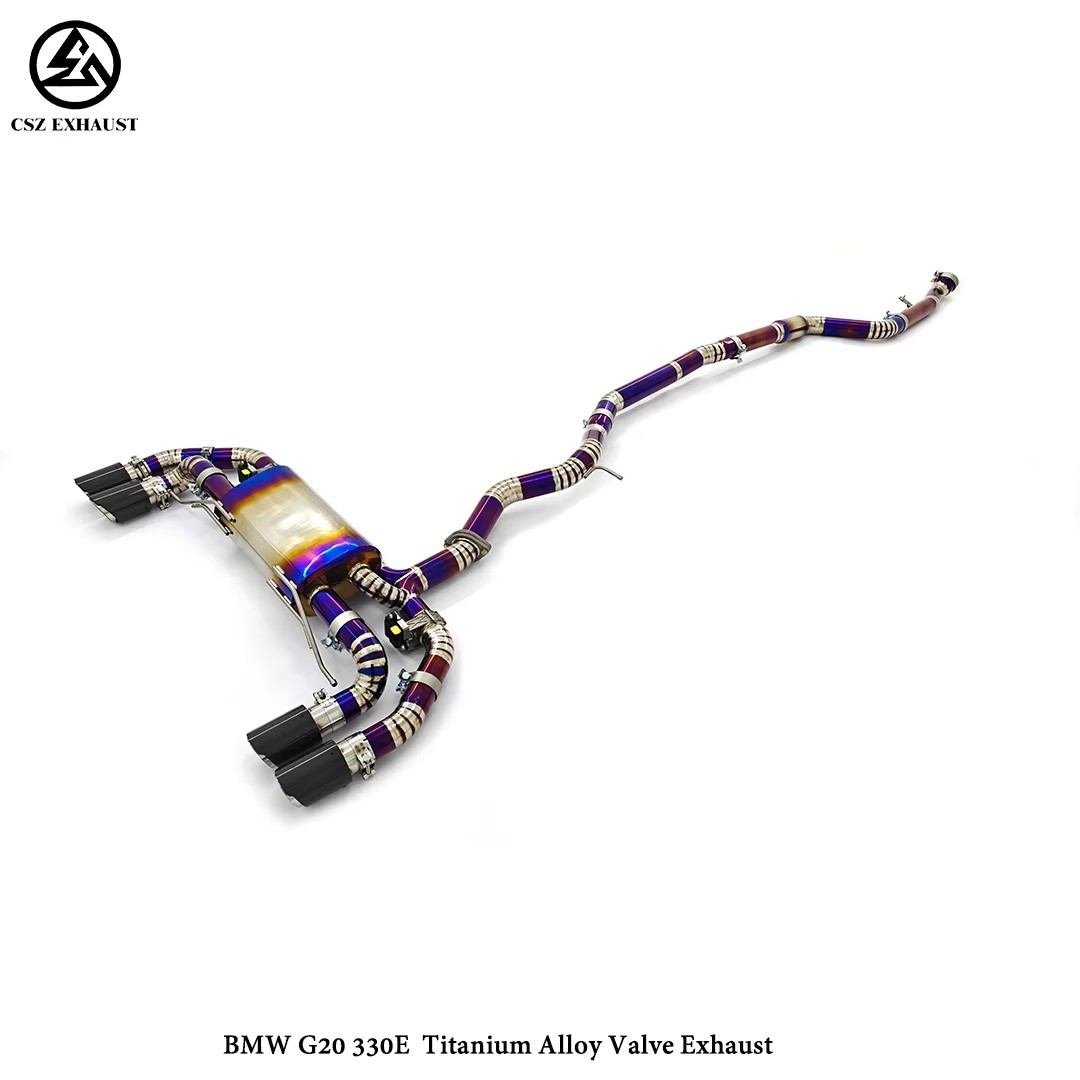 Suitable for BMW G20 320E 330E hybrid titanium valve-type silencer rear exhaust pipe