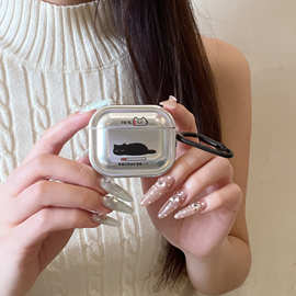 电镀韩风猫苹果适用airpods5保护套pro23无线蓝牙3/4代耳机壳