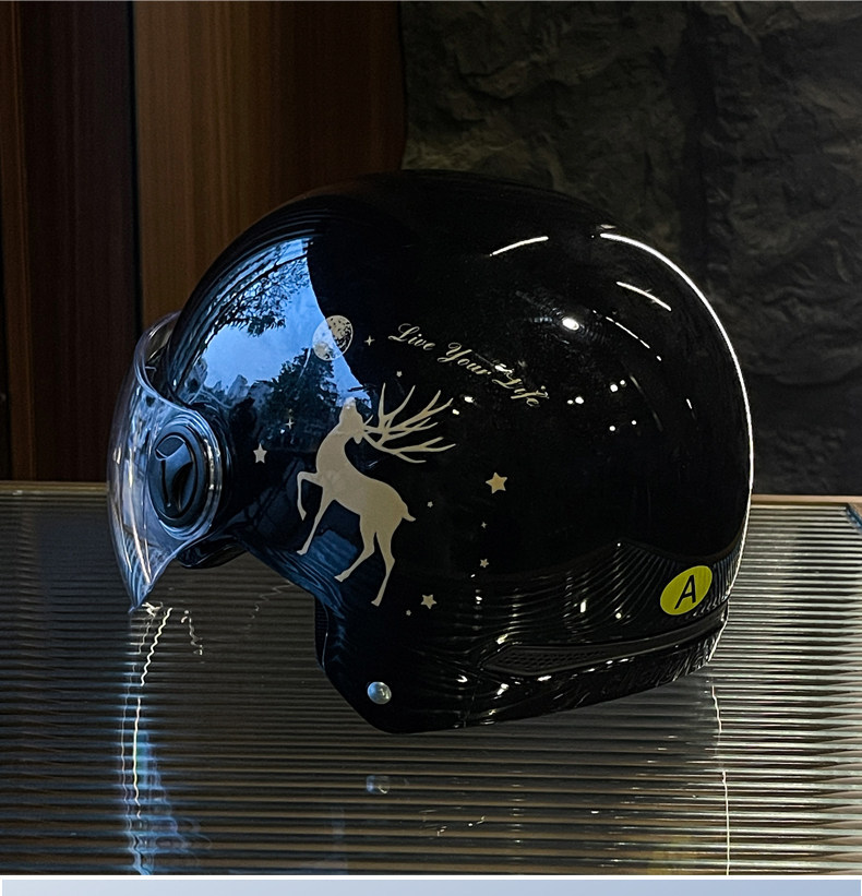 Chengye Xiaolu Electric Vehicle Helmet, Unisex Motorcycle Safety Helmet, Battery-Powered, Sun Protection, Breathable, 3C Certified