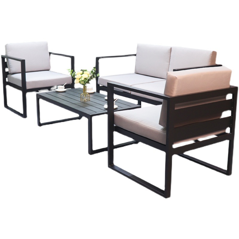 Mesas y sillas al aire libre combinación jardín patio comunitario oficina de ventas jardín paisaje metal hierro arte ocio mesa redonda silla image 5