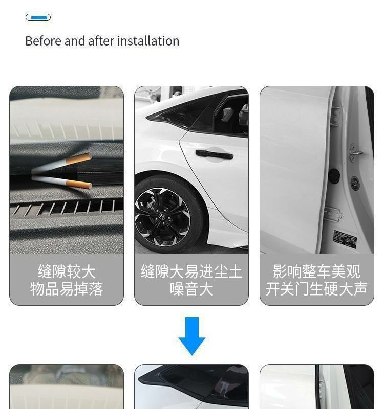 Sealing Strip for A-Pillar, B-Pillar, C-Pillar, and Center Console of Zero Runner C10, C11, C16, T03, C01 for Car Door Gap Soundproofing