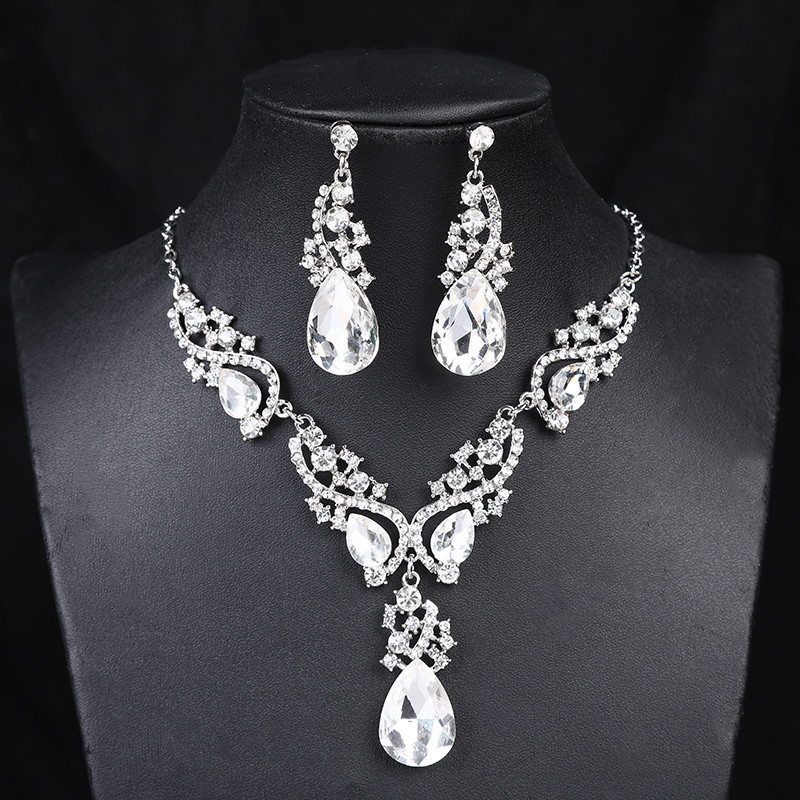 Nuovo set di gioielli placcati in lega, collana esagerata, orecchini, set di gioielli vintage_voghion.com