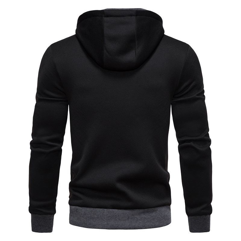 2024 spring clothing new men's fashion casual slim fit contrasting color hooded cardigan hoodie thin jacket_voghion.com