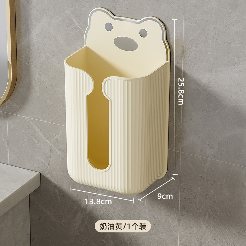 バスルームティッシュボックス漫画かわいいパンチフリーペーパーボックス壁掛けフェイスタオル収納ボックス逆さ紙ボックス|undefined