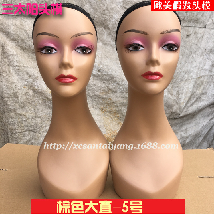 三太陽の頭のモデルの偽の頭のモデルは欧米の偽の人の頭の半身の頭のモデルの特の頭のかつらの両肩のモデルの頭を展示します。|undefined