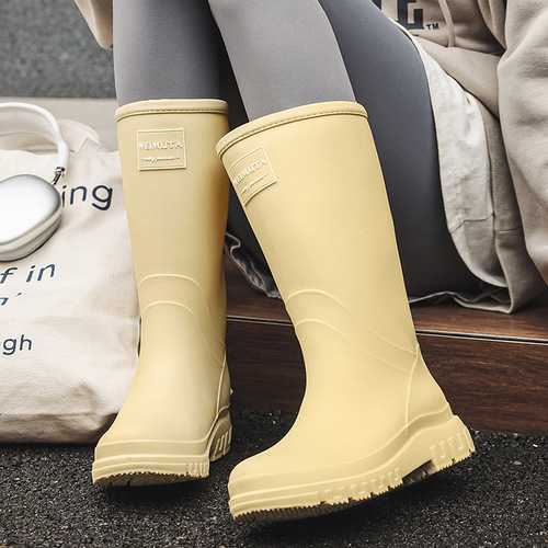 2024 Cross-border Korean Russian Japanese Women's High-Crotch Non-slip Waterproof Rain Boots Rain Shoes Over Shoes Durable
