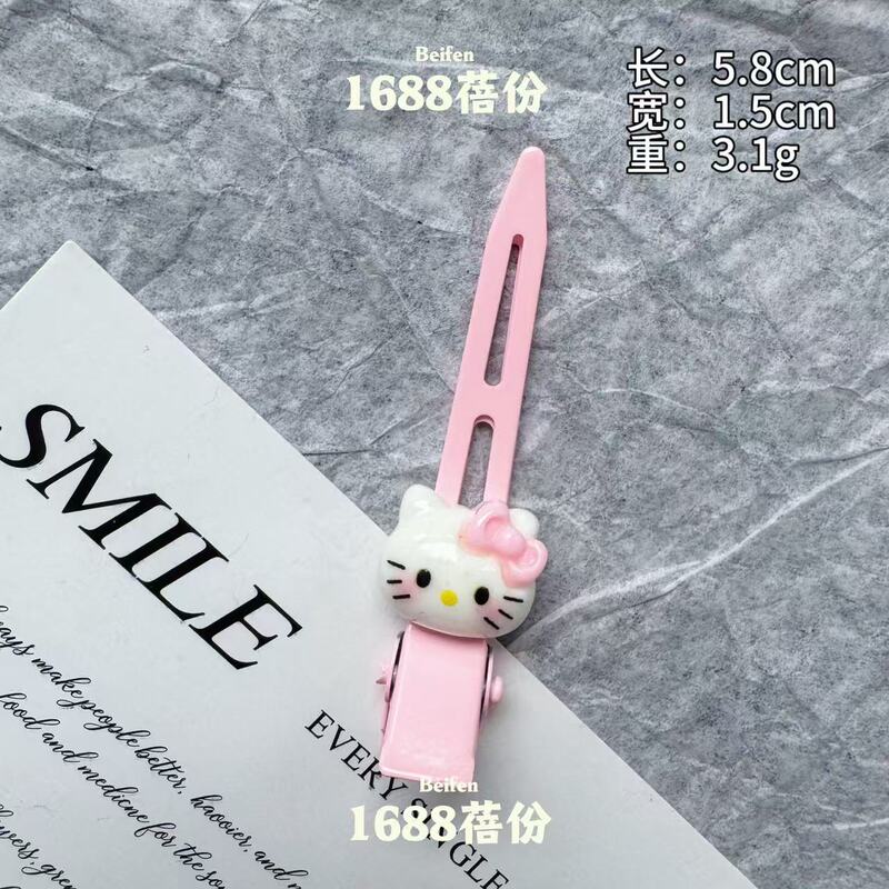 甘い漫画のピンクと青の猫のシームレスなヘアピンサイドクリップガーリーハートかわいい多用途カモノハシクリップ子供用ヘアアクセサリー|undefined