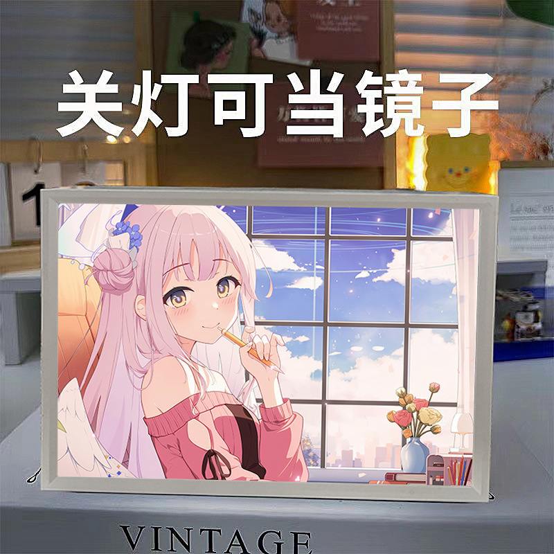 碧藍ファイル霞沢美遊周辺鏡照明画手作り創意ins風電競房雰囲気置物|undefined