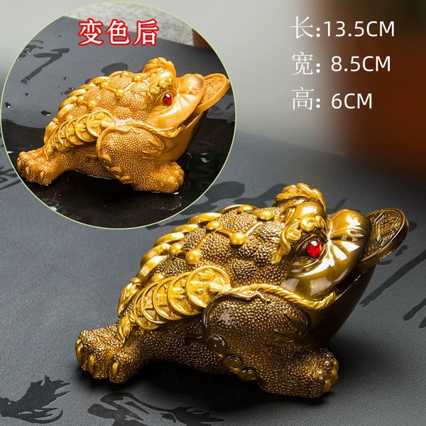 Color-changing tea pet-Medium-sized golden toad-changing gold