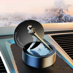 Solar-powered car air freshener and essential oil diffuser, high-rotation aluminum alloy crystal center console ornament with even scent distribution