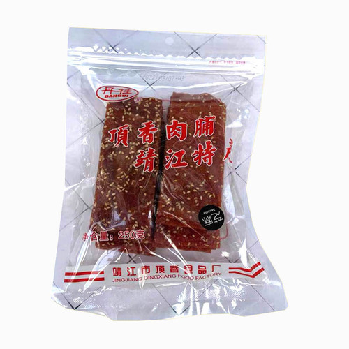 Jingjiang Specialty Osmanthus Honey Pork Jerky 250g Sliced, Produced by Jingjiang Dingxiang Food Factory, Natural Slice Meat Snack