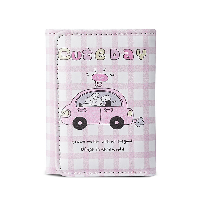 Cartoon cartera de cambio impresa encantadora multifuncional 2 - en - 1 cartera cartera de comercio exterior cartera de tarjetas de tres plegables