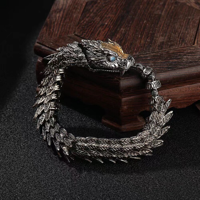 Snake Bone Bracelet, Unisex, Trendy, Light Luxury, Artistic, Retro, Zodiac, Exquisite Elements, 2024 New Style Snake Bone Bracelet, Unisex, Trendy, Light Luxury, Artistic, Retro, Zodiac, Exquisite Elements, 2024 New Style