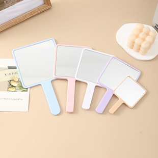 Factory wholesale handle mirror handheld mirror makeup mirror portable small mirror beauty advertising mirror printing LOGO