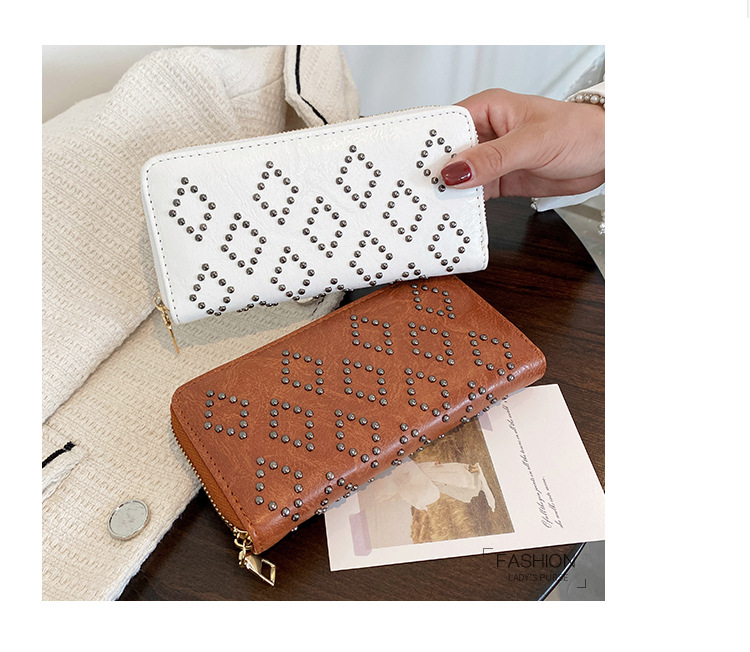 1 Piece Quantity Daily Occasion Pu Leather Material Women's Solid Color Rhombus Pu Leather Zipper Wallets