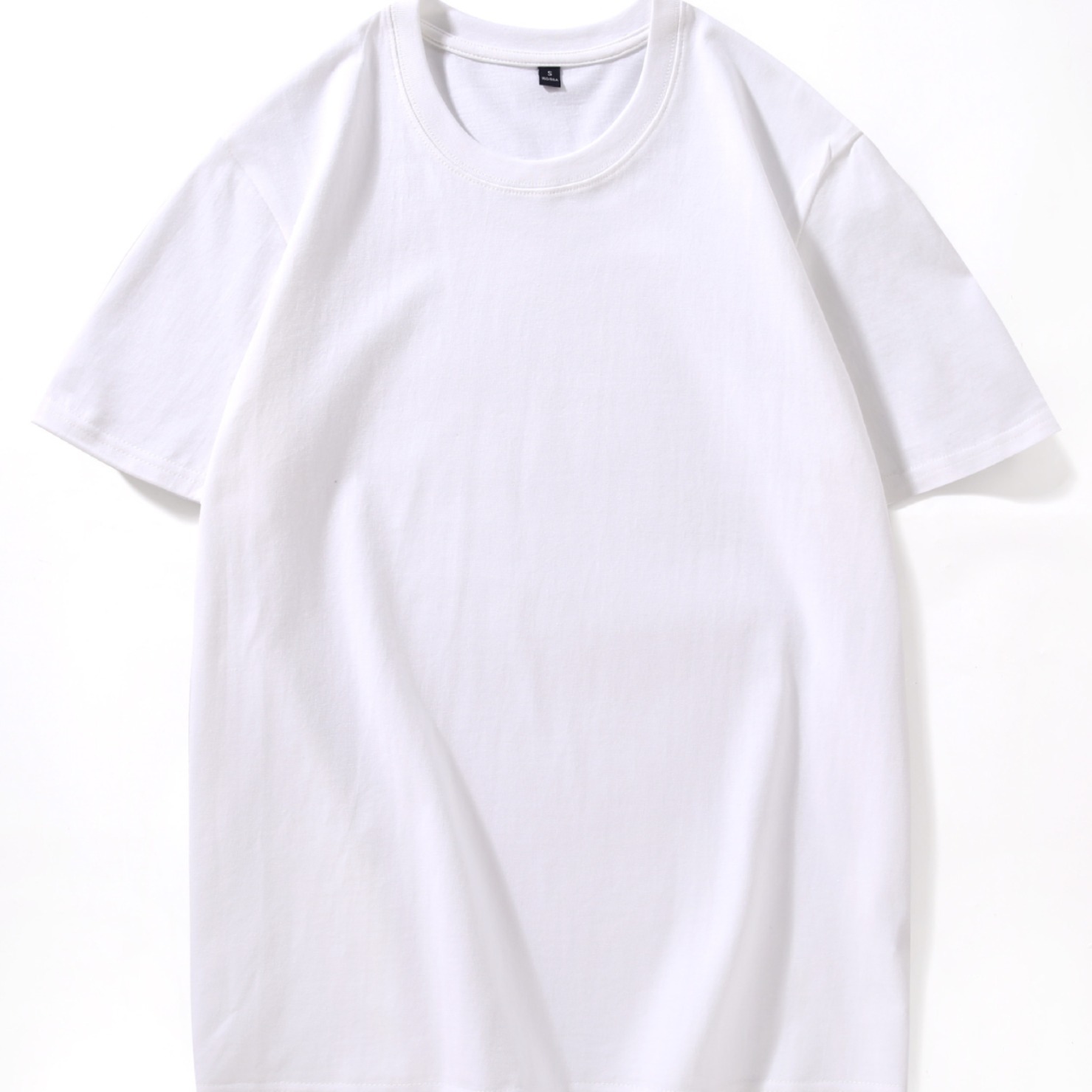 2025 Xinjiang algodón puro de fibra larga 180g cuello redondo hombres y mujeres color puro camisetas de manga corta ropa casual versátil de manga corta al por mayor