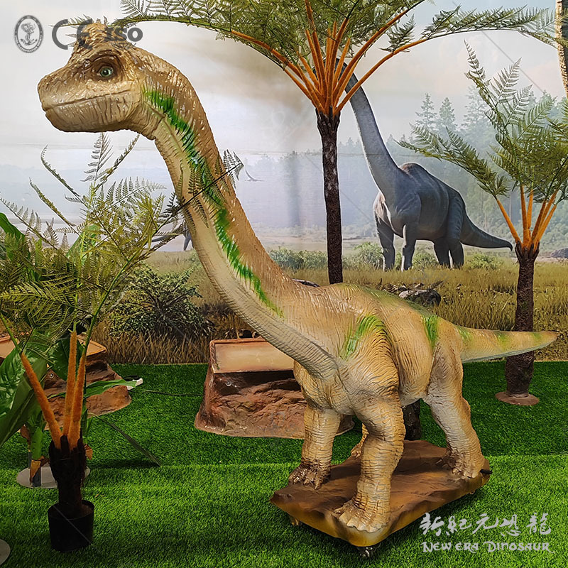 Parque de atracciones al aire libre simulación de dinosaurios escultura de animales gran brachiosaurus centro comercial punto escénico dinosaurio parque personalizado profesional